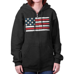 Black|Bullet Flag Zip Hoodie|Tactical Tees