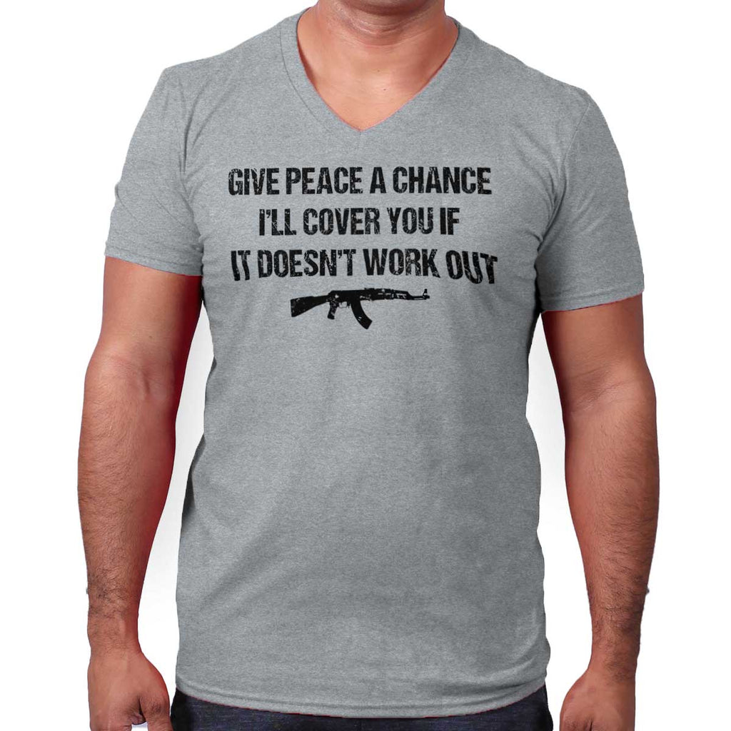 SportGrey|Peace a Chance V-Neck T-Shirt|Tactical Tees