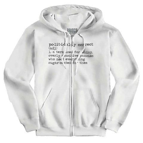 White|Politically Correct Zip Hoodie|Tactical Tees
