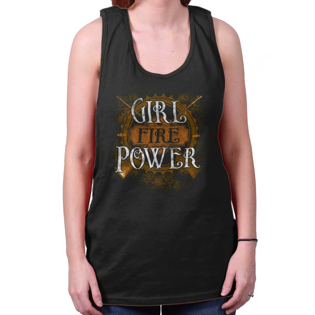 Black|Girl Fire Power Tank Top|Tactical Tees
