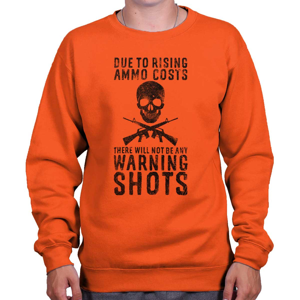 Orange|Warning Shots Crewneck Sweatshirt|Tactical Tees