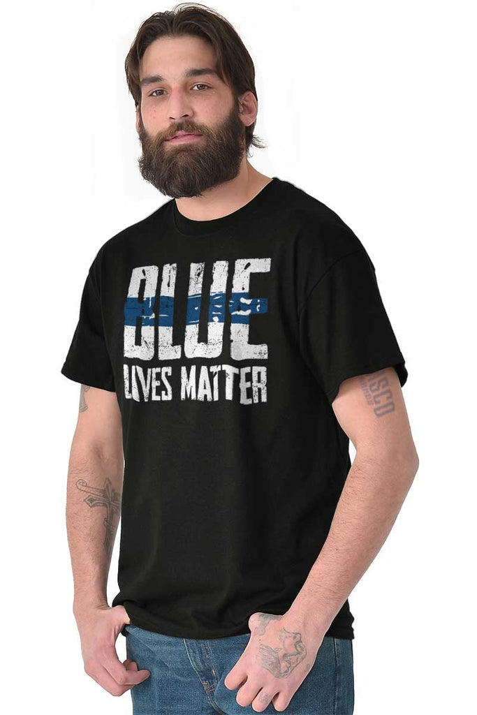 Male_Black3|Blue Lives Matter Line T-Shirt|Tactical Tees