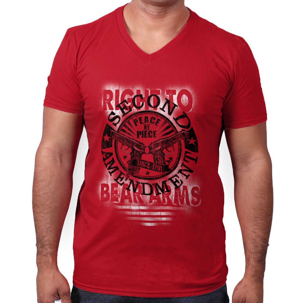 CherryRed|Right To Bear Arms  AMaledMalet V-Neck T-Shirt|Tactical Tees