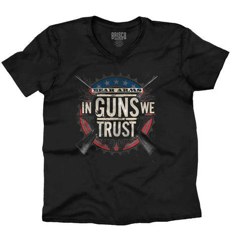 Black|In Guns We Trust V-Neck T-Shirt|Tactical Tees
