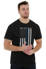 Male_Black1|Blue Lives Matter Vertical T-Shirt|Tactical Tees