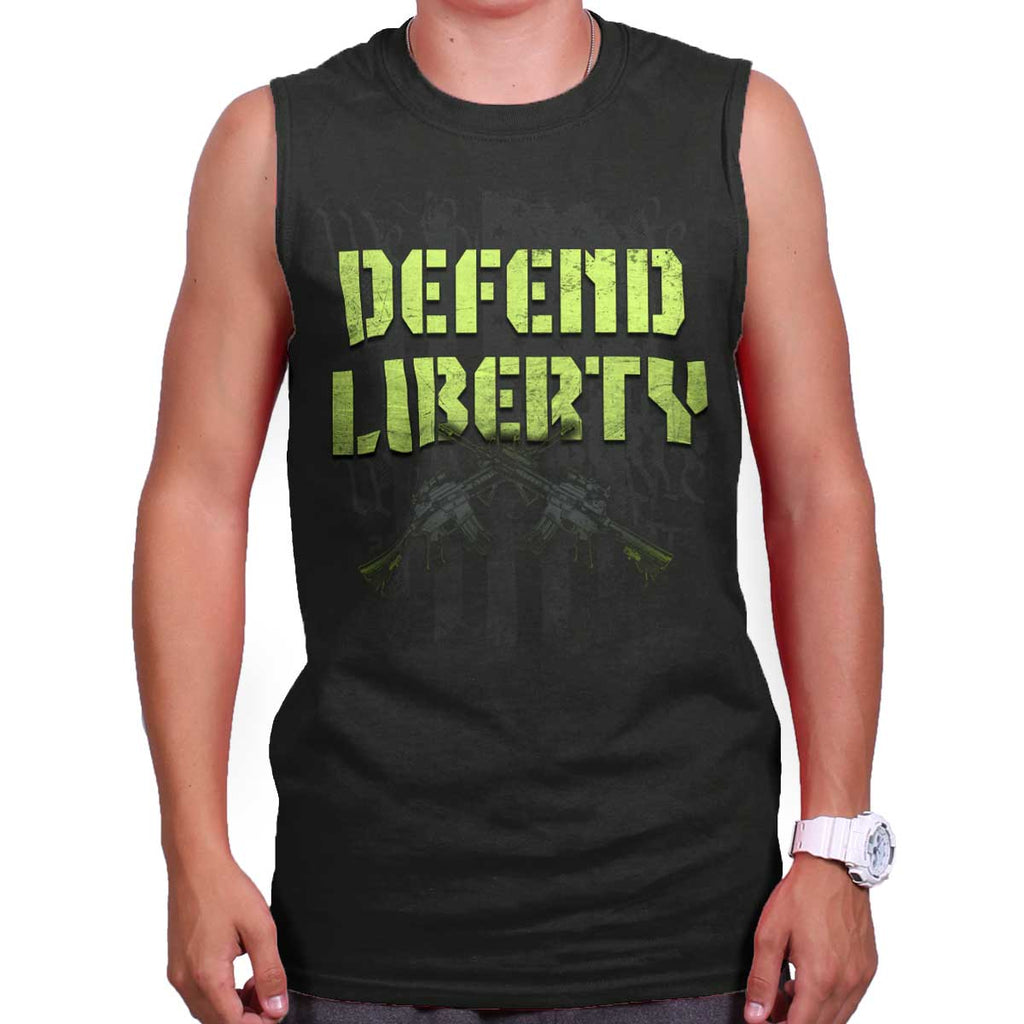 Black|Defend Liberty Sleeveless T-Shirt|Tactical Tees