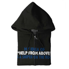 Black|Help From Above Zip Hoodie|Tactical Tees